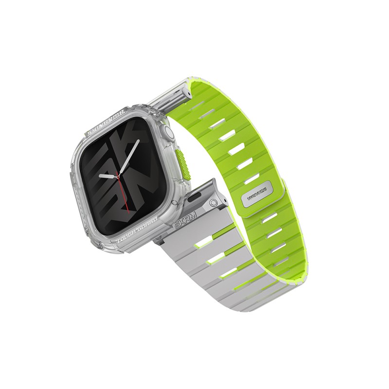 Apple Watch 10 42mm Skinarma Nightglow Atom TPU Case Protector + Gemini Silicone Band - 2