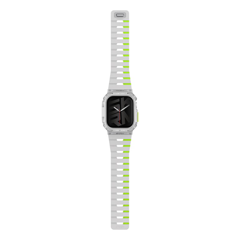 Apple Watch 10 42mm Skinarma Nightglow Atom TPU Kasa Koruyucu + Gemini Silikon Kordon - 4