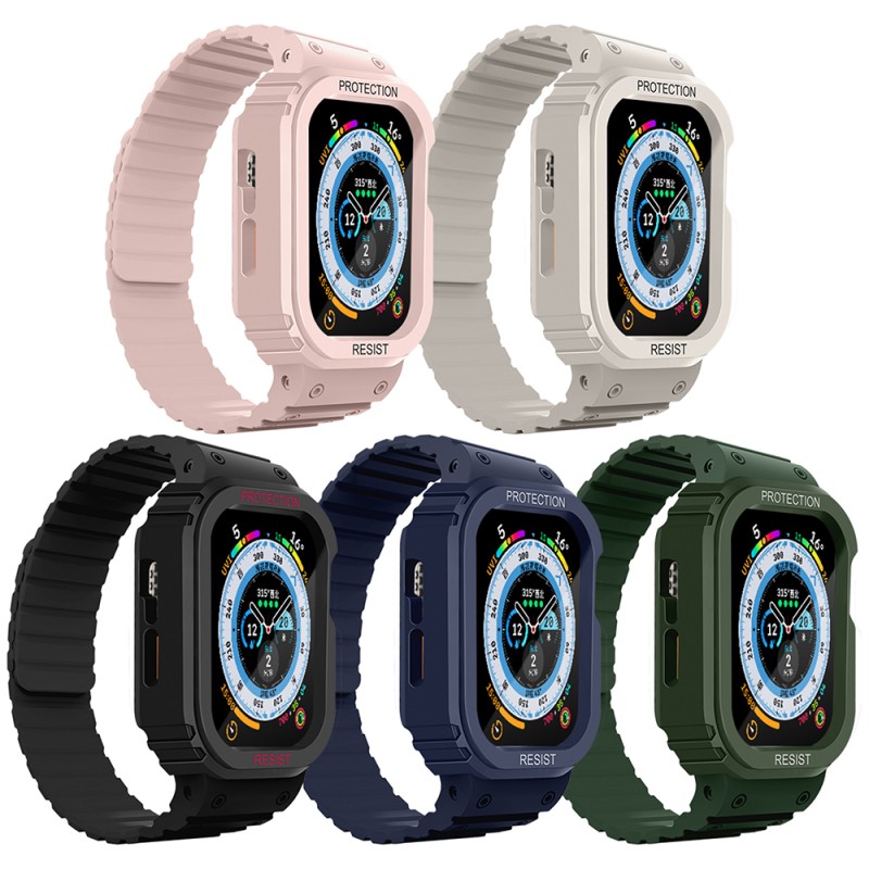 Apple Watch 10 42mm Zore KRD-142 Airbag Tasarımlı Kasa Koruyuculu Silikon Kordon - 20