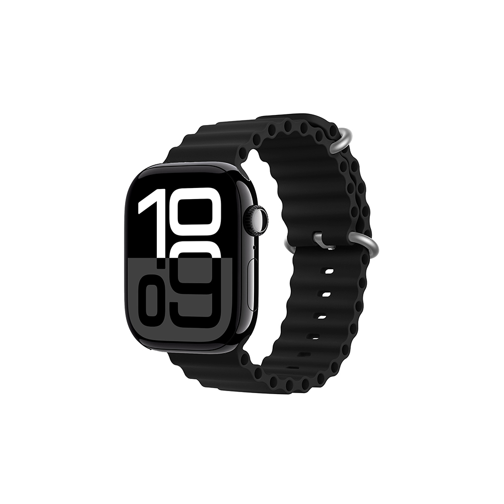 Apple Watch 10 42mm Zore KRD-75 Silikon Kordon - Siyah