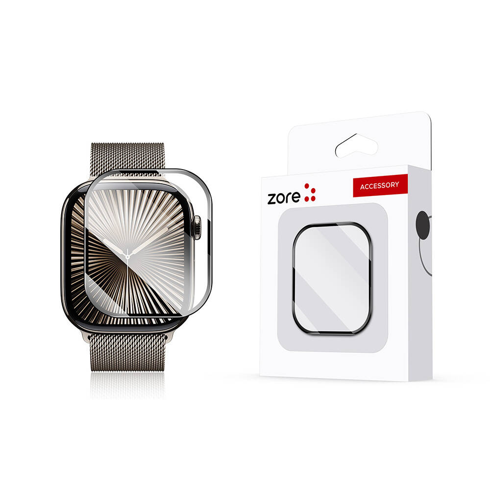 Apple Watch 10 42mm Zore PMMA Pet Saat Ekran Koruyucu - Siyah