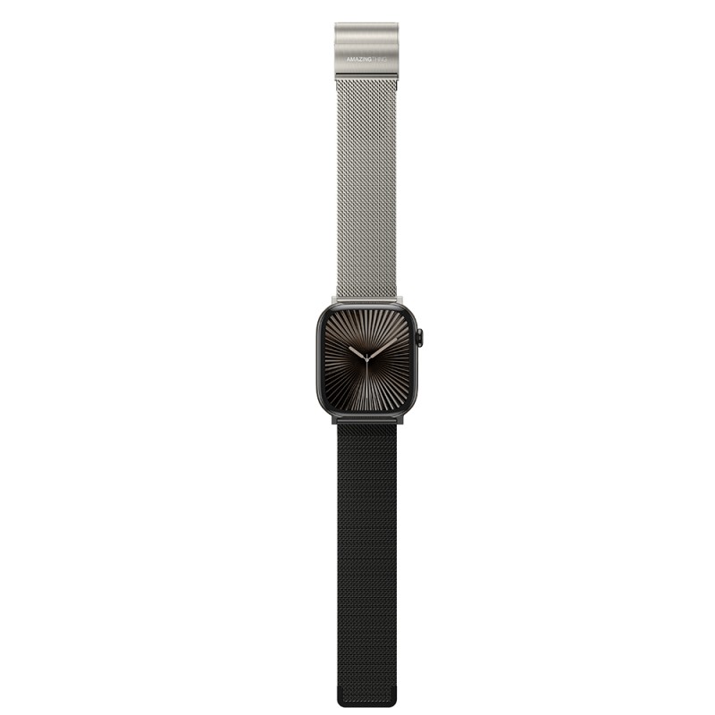 Apple Watch 10 46mm Amazingthing Omni StyleFlip Metal Hasır Kordon - 14