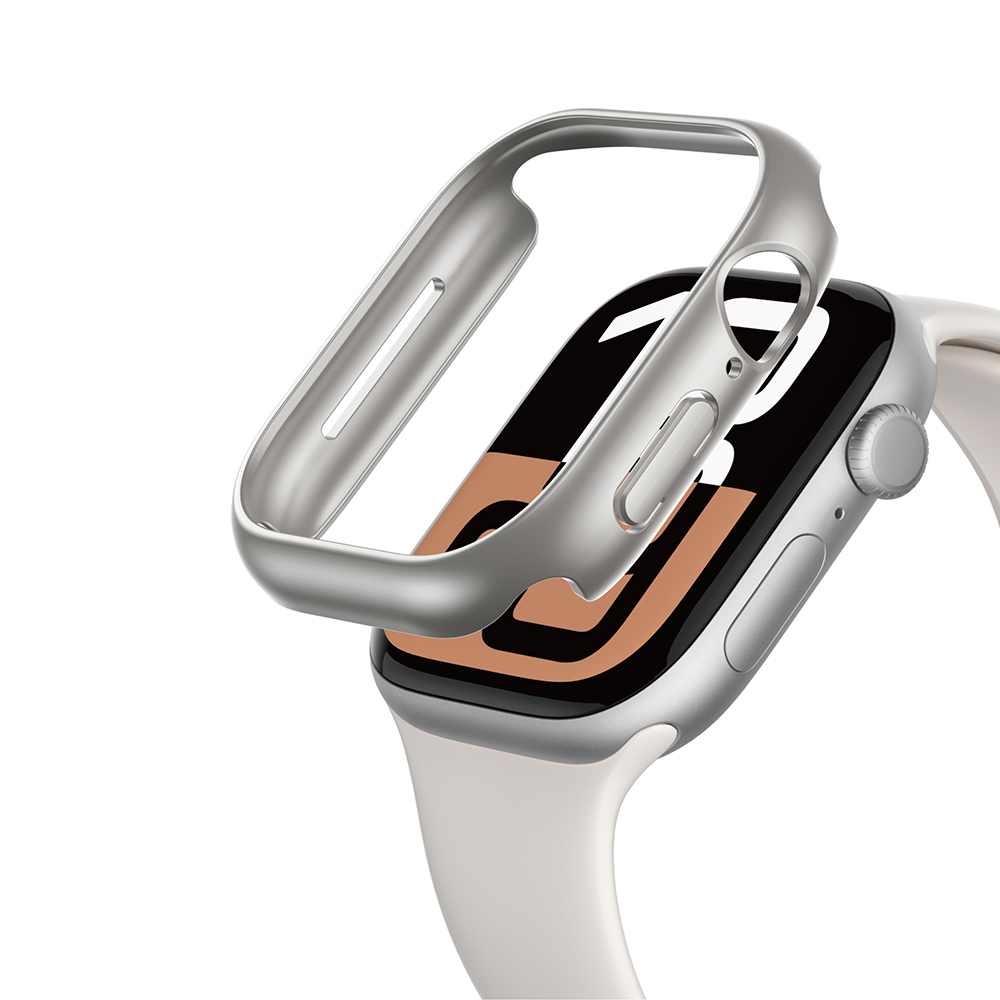 Apple Watch 10 46mm Amazingthing Radix Minimal FrameLite Sert PC Kasa Koruyucu - Gümüş