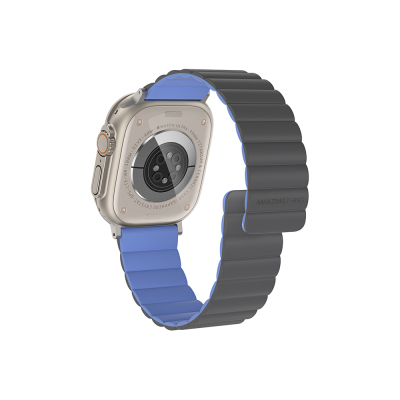 Apple Watch 10 46mm Amazingthing Smoothie Mag Magnetik Tak Çıkar Silikon Strap Kayış - Amazingthing