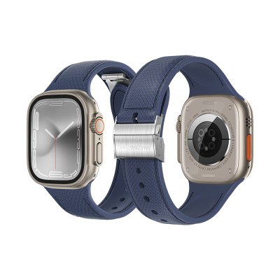 Apple Watch 10 46mm Amazingthing Titan Swift Deri Dokulu Silikon Kordon