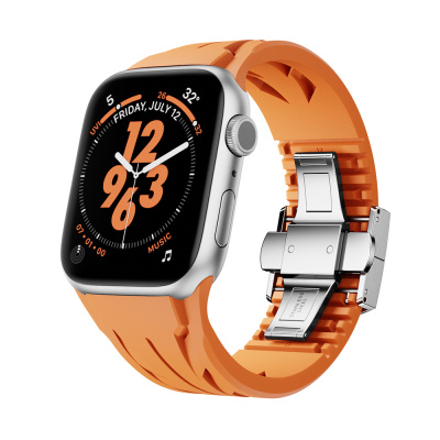 Apple Watch 10 46mm KRD-127 Metal Tokalı Silikon Kordon - Zore