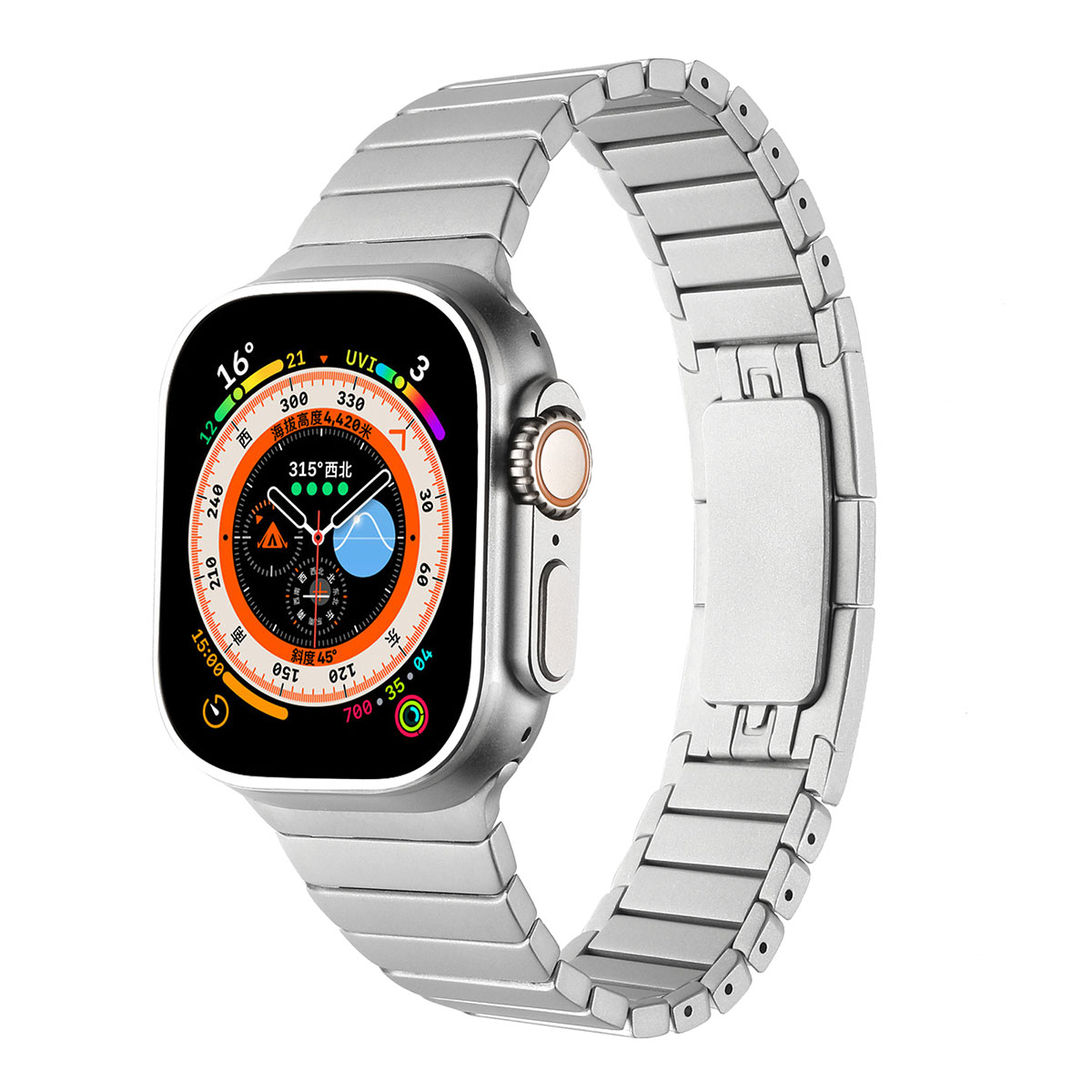 Apple Watch 10 46mm KRD-35 Metal Kordon - Gri