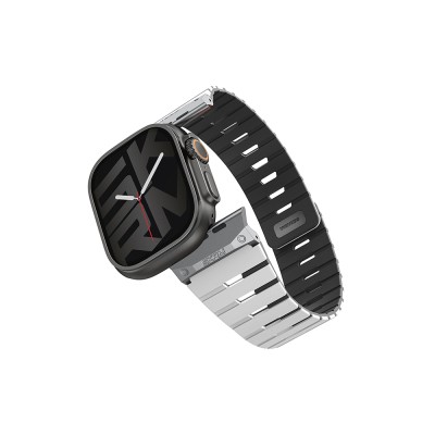Apple Watch 10 46mm Skinarma Gemini Serisi TPU Magnetik Silikon Kordon - 9