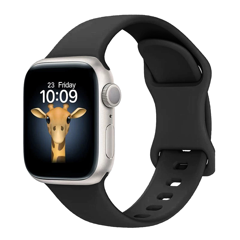 Apple Watch 10 46mm Zore KRD-131 Silikon Kordon Strap Kayış - Siyah