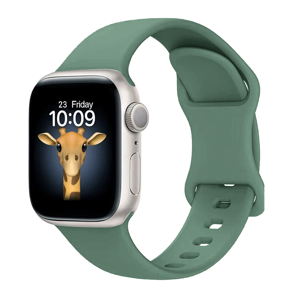 Apple Watch 10 46mm Zore KRD-131 Silikon Kordon Strap Kayış - Koyu Yeşil