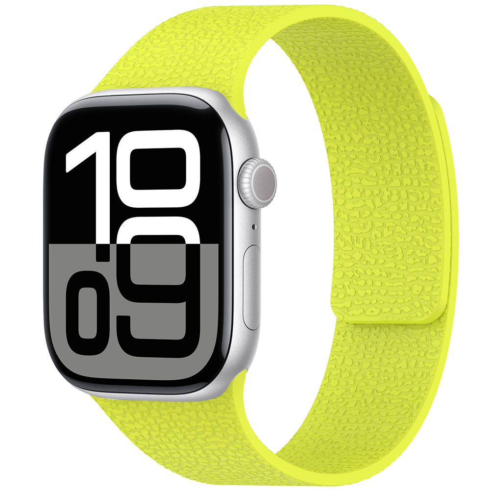 Apple Watch 10 46mm Zore KRD-136 Kabartma Desenli Silikon Kordon - Açık Yeşil