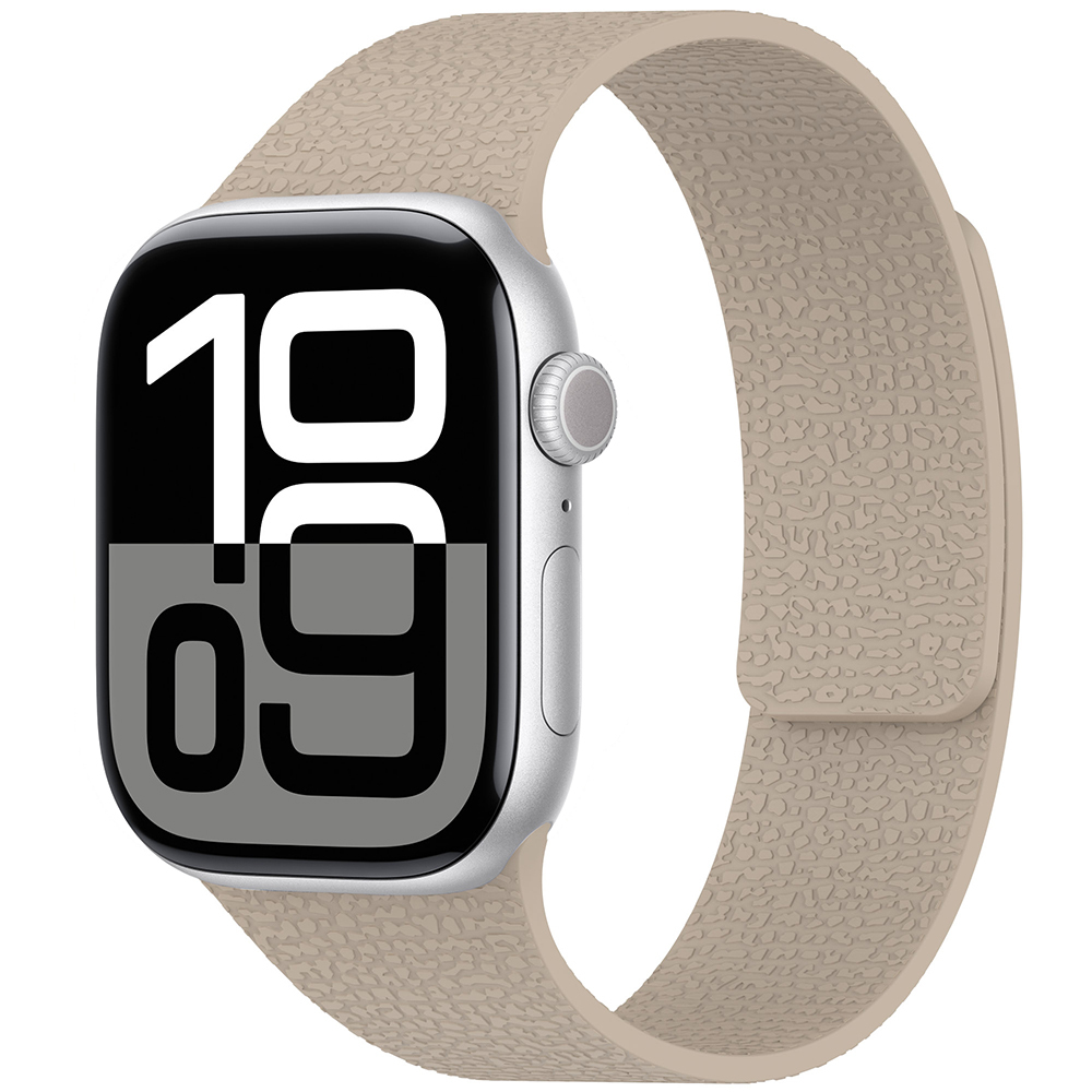 Apple Watch 10 46mm Zore KRD-136 Kabartma Desenli Silikon Kordon - Cocao