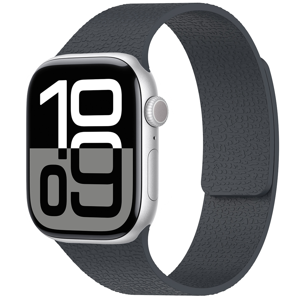Apple Watch 10 46mm Zore KRD-136 Kabartma Desenli Silikon Kordon - Gri