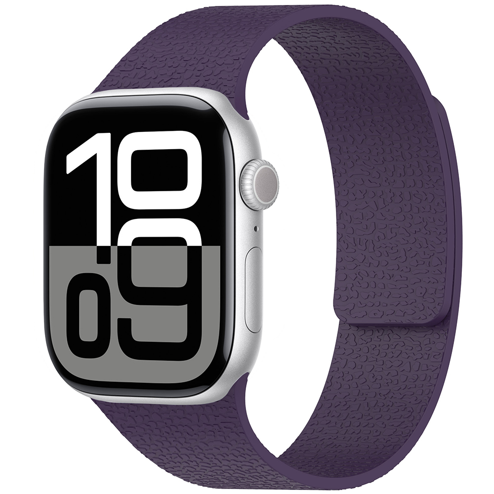 Apple Watch 10 46mm Zore KRD-136 Kabartma Desenli Silikon Kordon - Mor