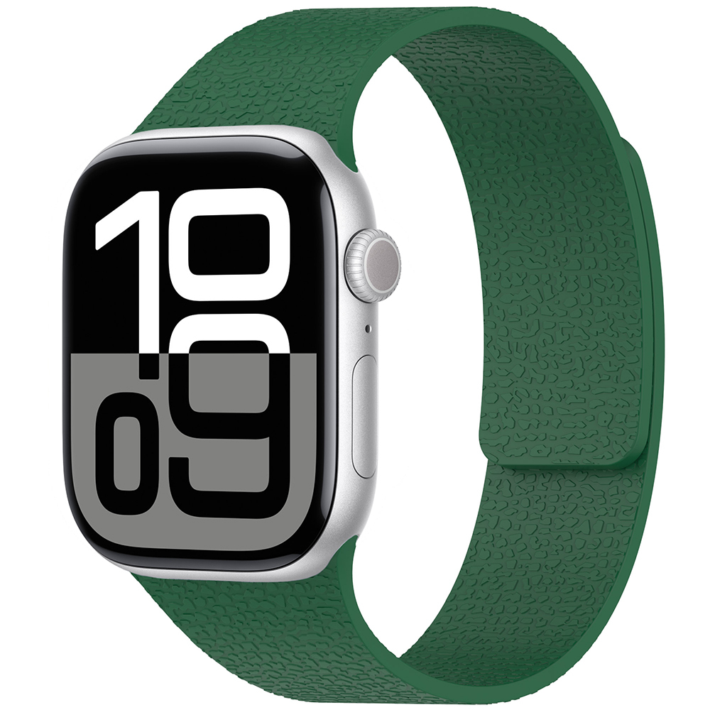 Apple Watch 10 46mm Zore KRD-136 Kabartma Desenli Silikon Kordon - Yeşil