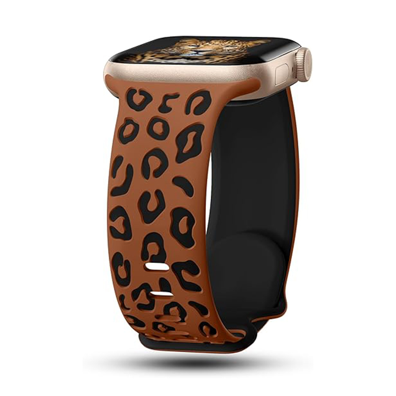 Apple Watch 10 46mm Zore KRD-140 Silikon Kordon Strap Kayış - Kahverengi-Siyah