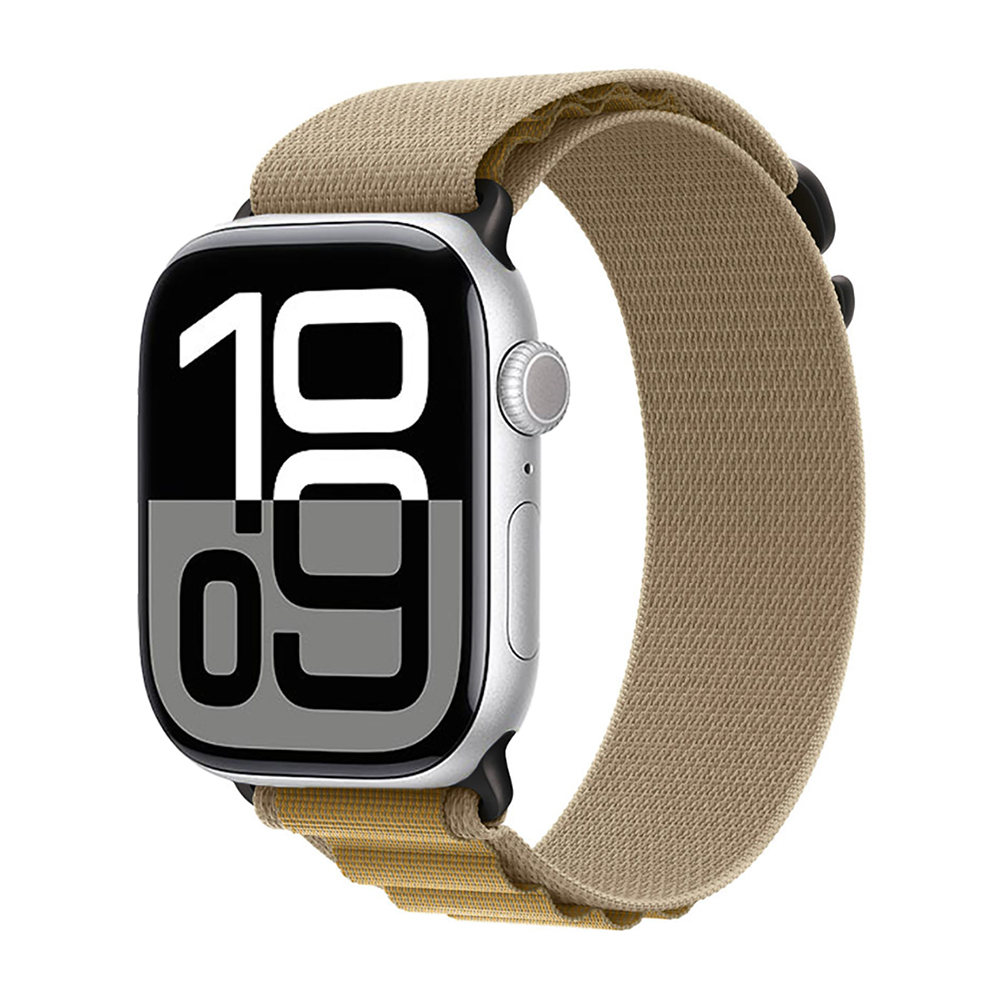 Apple Watch 10 46mm Zore KRD-74 Hasır Kordon - Siyah-Haki