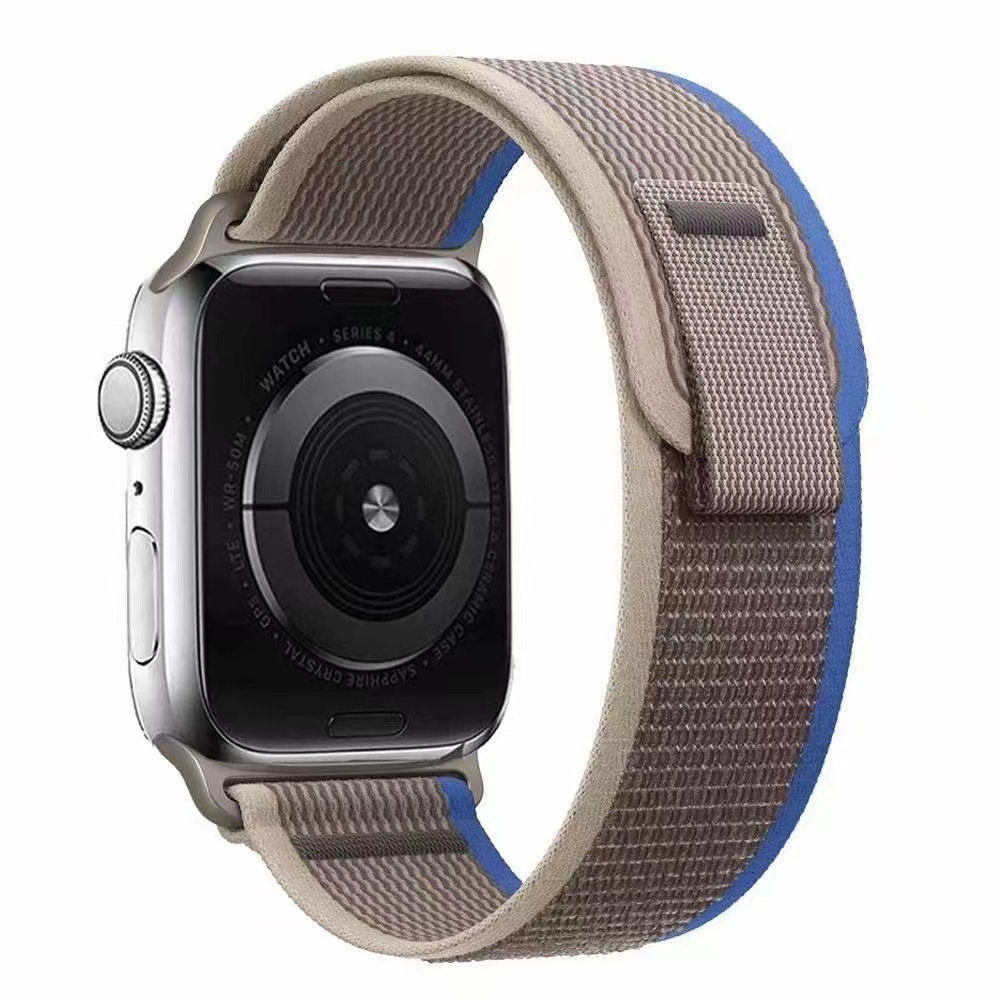 Apple Watch 10 46mm Zore KRD-77 Hasır Kordon - Gri-Mavi