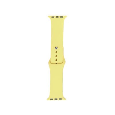 Apple Watch 38mm Band Series Classic Band Silicone Strap Strap Açık Sarı
