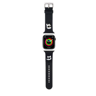 Apple Watch 38mm Karl Lagerfeld Orjinal Lisanslı İkonik Karl & Choupette Logolu Silikon Kordon - Karl Lagerfeld