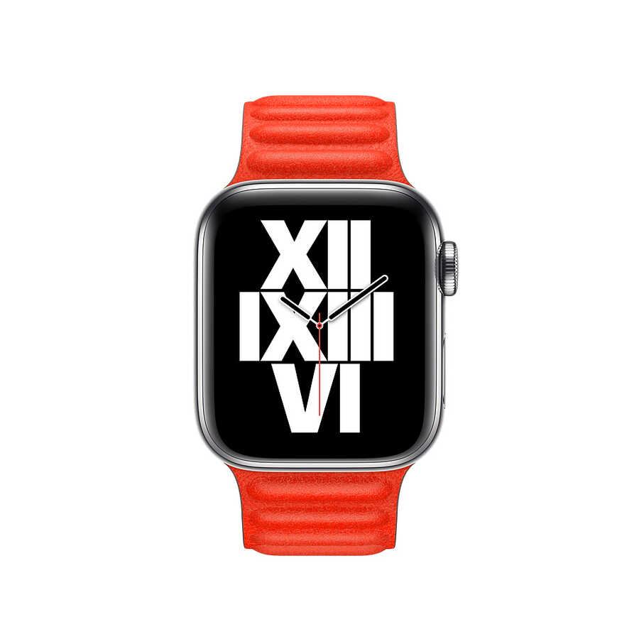 ​​​Apple Watch 38mm KRD-34 Deri Kordon - Kırmızı