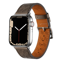 ​​​Apple Watch 38mm KRD-76 PU Deri Kordon Strap Kayış - Zore