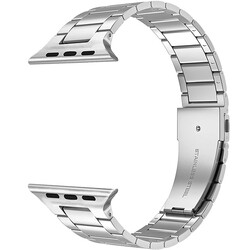 Apple Watch 38mm Wiwu Ultra Thin Steel Belt Three Beads Metal Kordon - Thumbnail