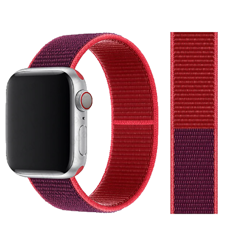 Apple Watch 38mm Zore KRD-03 Hasır Kordon - 52-Red Purple