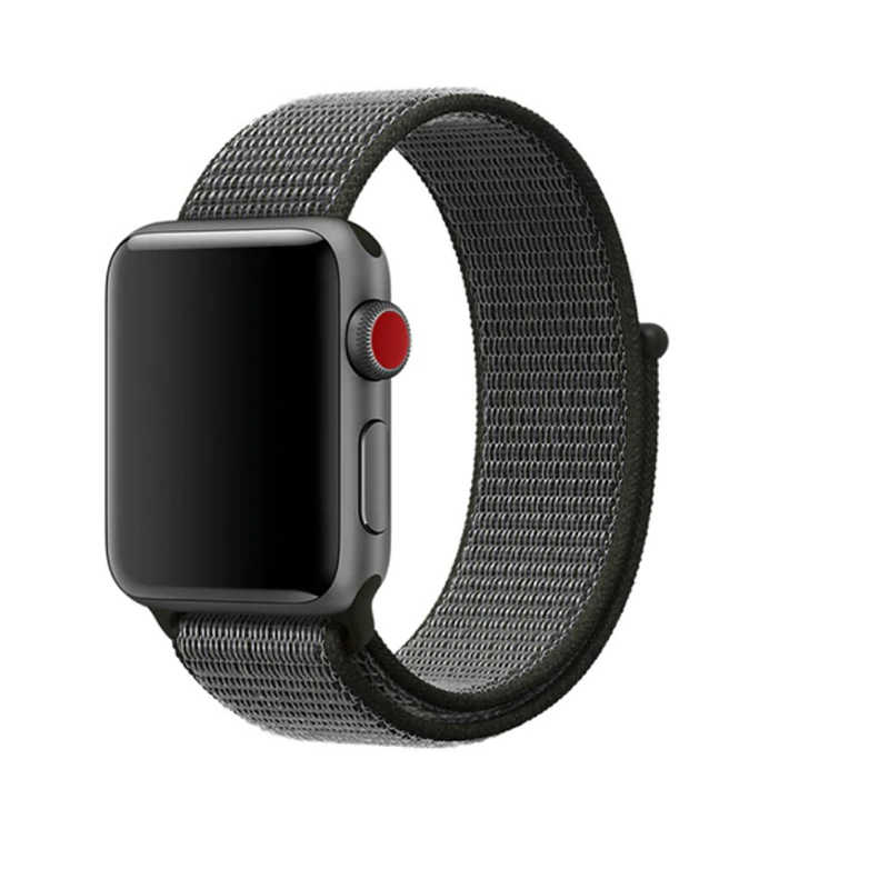 Apple Watch 38mm Zore KRD-03 Hasır Kordon - Siyah