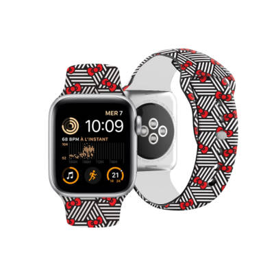Apple Watch 40mm Hello Kitty Orjinal Lisanslı Fiyonklar & Çizgiler Silikon Kordon - Hello Kitty