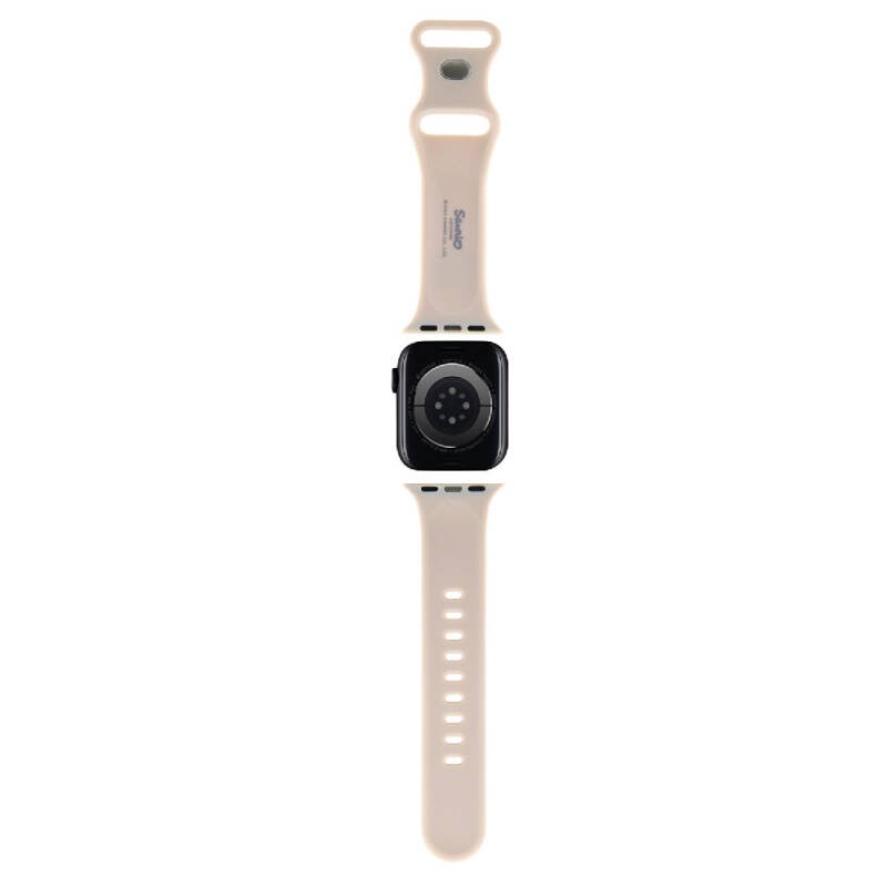 Apple Watch 40mm Hello Kitty Orjinal Lisanslı Yazı Logolu Fiyonk & Kitty Head Silikon Kordon - 8