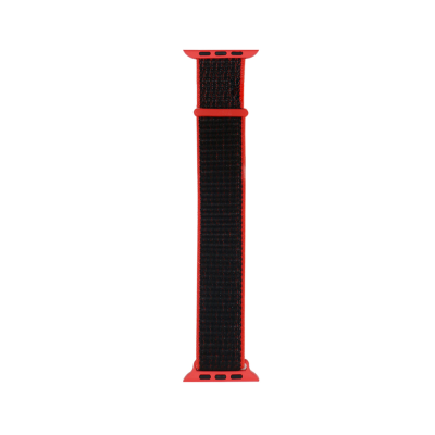 Apple Watch 40mm Kordon Band-03 Serisi Hasır Strap Kayış Kırmızı-Siyah