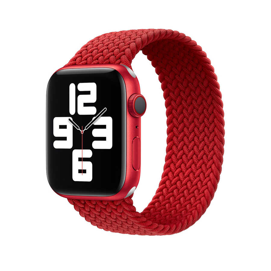 Apple Watch 40mm Wiwu Braided Solo Loop Small Kordon - Kırmızı