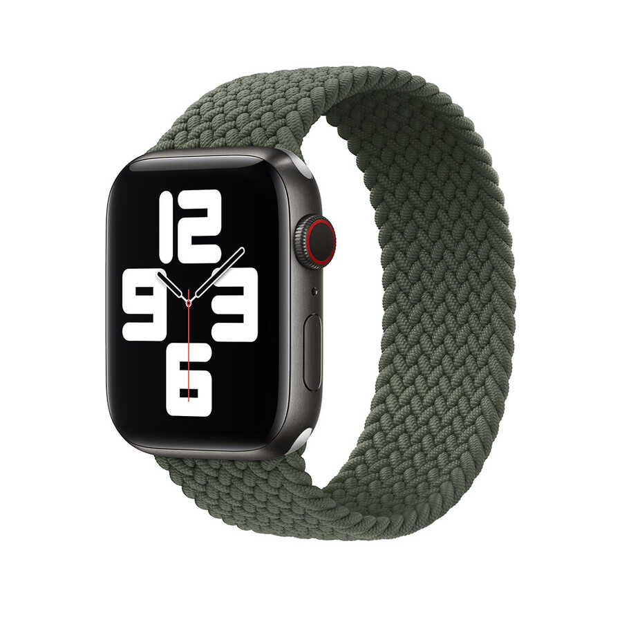 Apple Watch 40mm Wiwu Braided Solo Loop Small Kordon - Yeşil