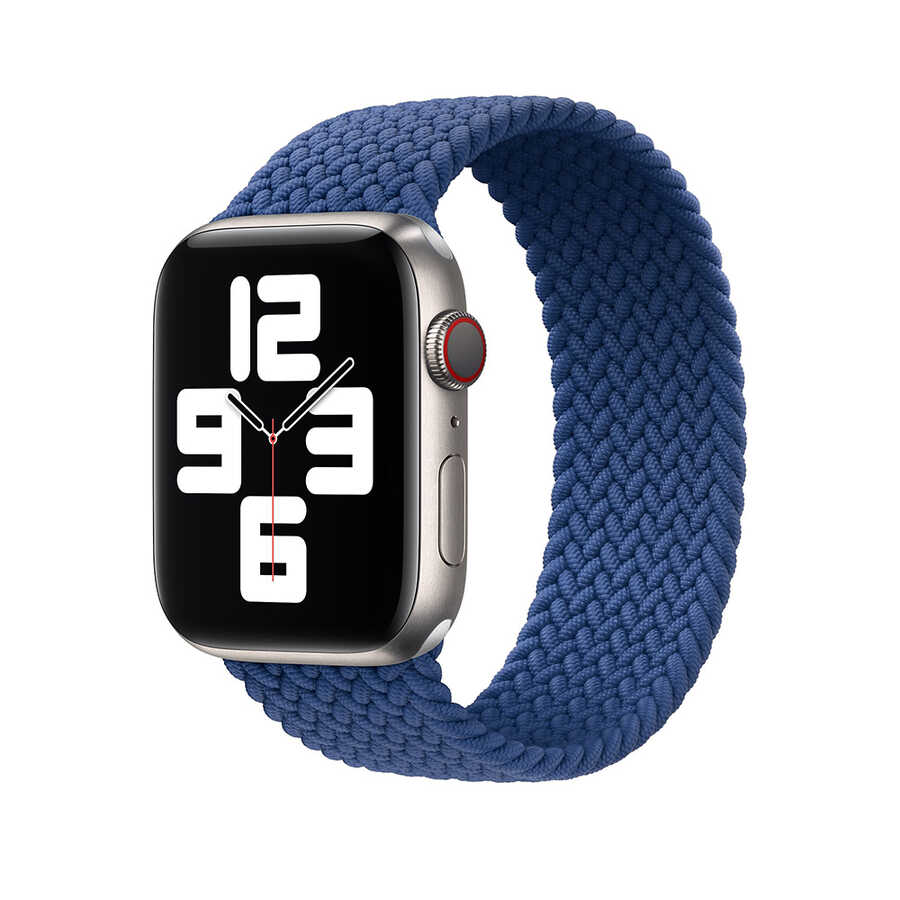 Apple Watch 40mm Wiwu Braided Solo Loop Small Kordon - Mavi