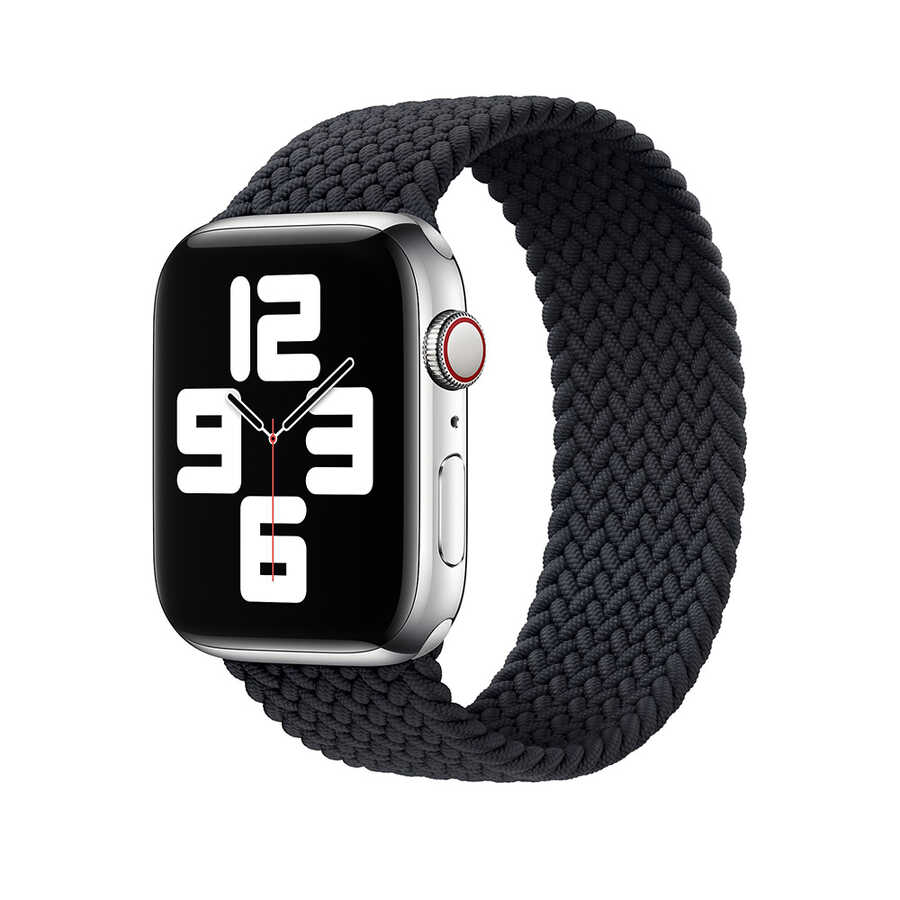 Apple Watch 40mm Wiwu Braided Solo Loop Small Kordon - Siyah