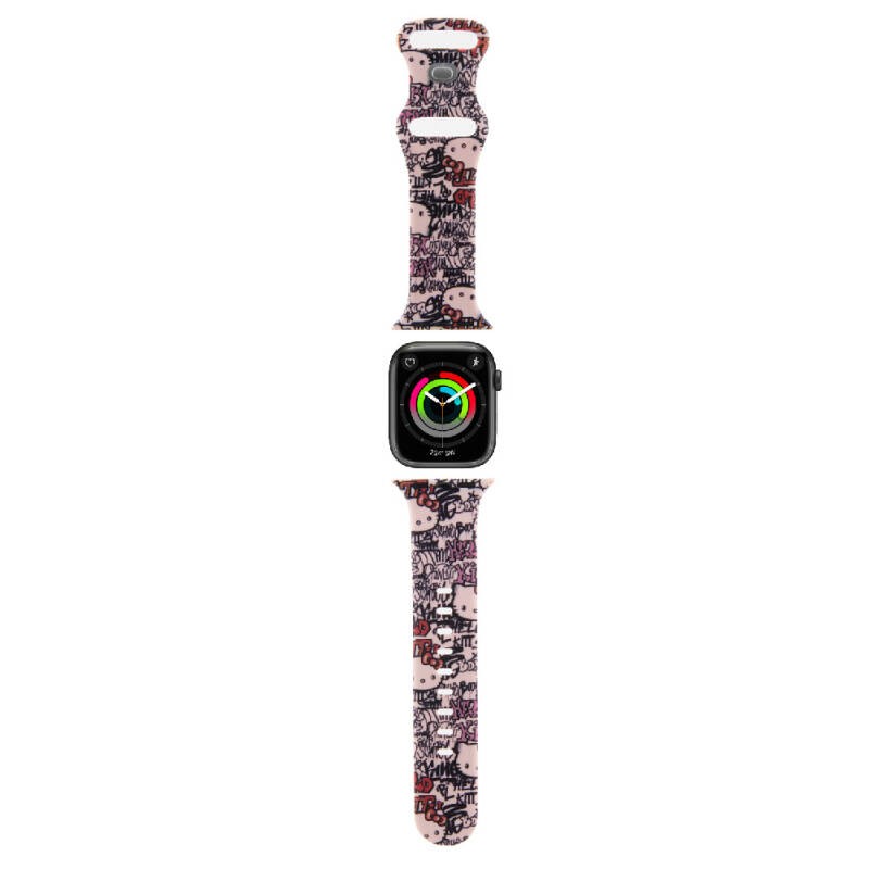 Apple Watch 41mm Hello Kitty Original Licensed Tag Graffiti Silicone Band - 3