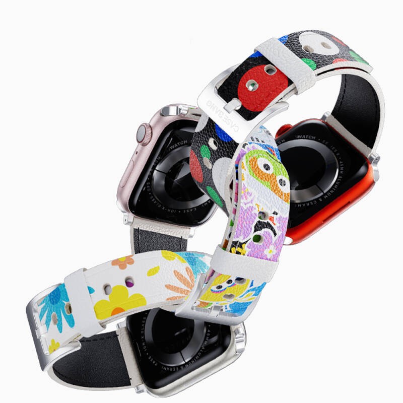 Apple Watch 42mm Casebang Sesame Street Serisi Deri Saat Kordon - 5