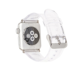 ​​​Apple Watch 42mm KRD-13 Şeffaf Silikon Kordon - Thumbnail