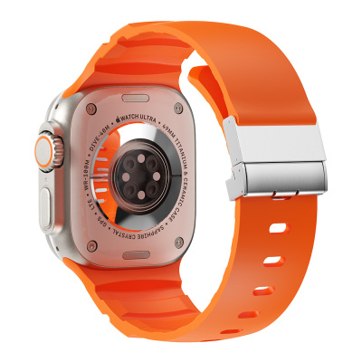 Apple Watch 42mm Zore KRD-145 Metal Tokalı Silikon Kordon - Zore