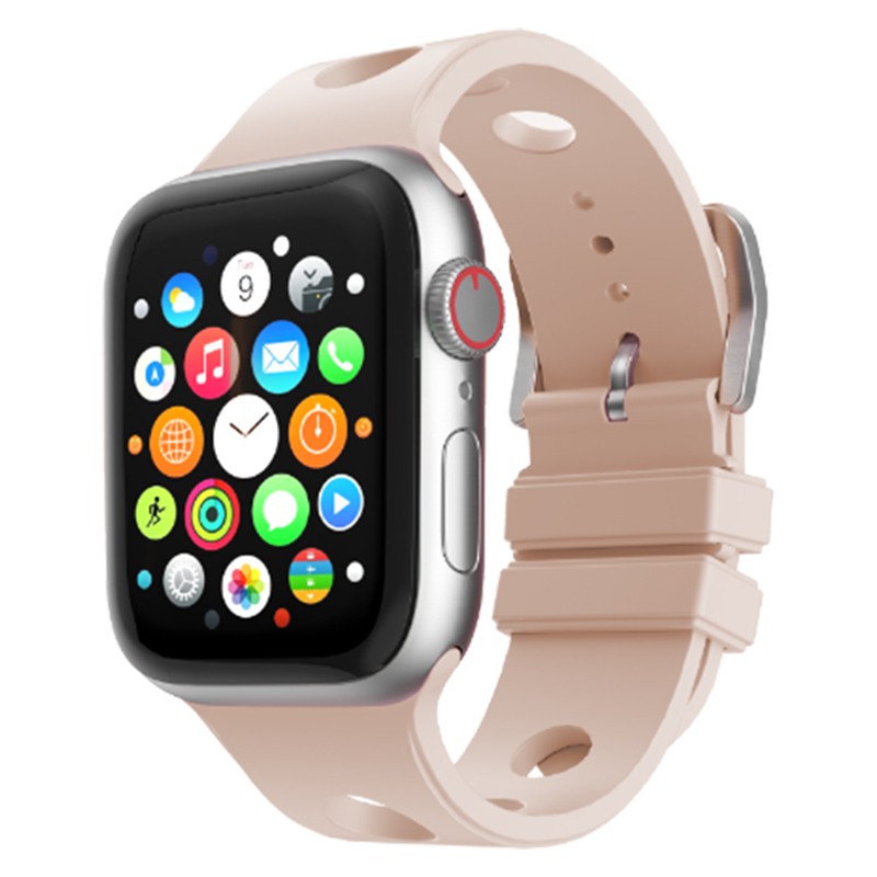 Apple Watch 44mm Delikli Tasarım Zore KRD-147 Silikon Kordon - 15