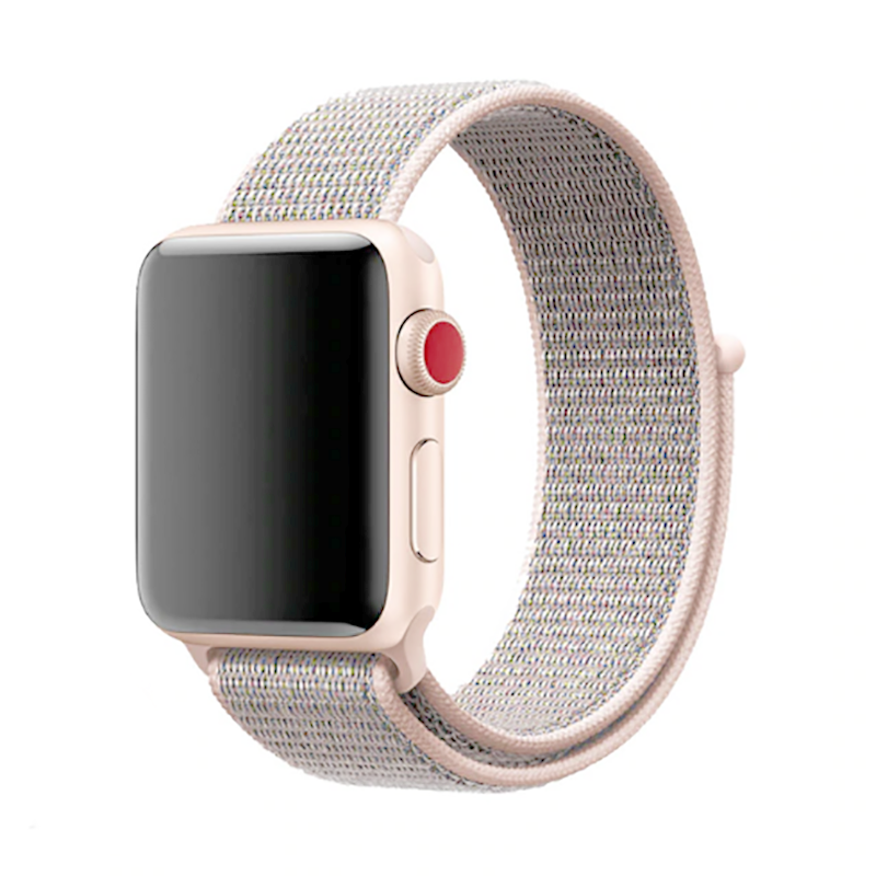 Hasır Kayış/Kordon Apple Watch SE 44mm Akıllı Saat İçin Pink Sand