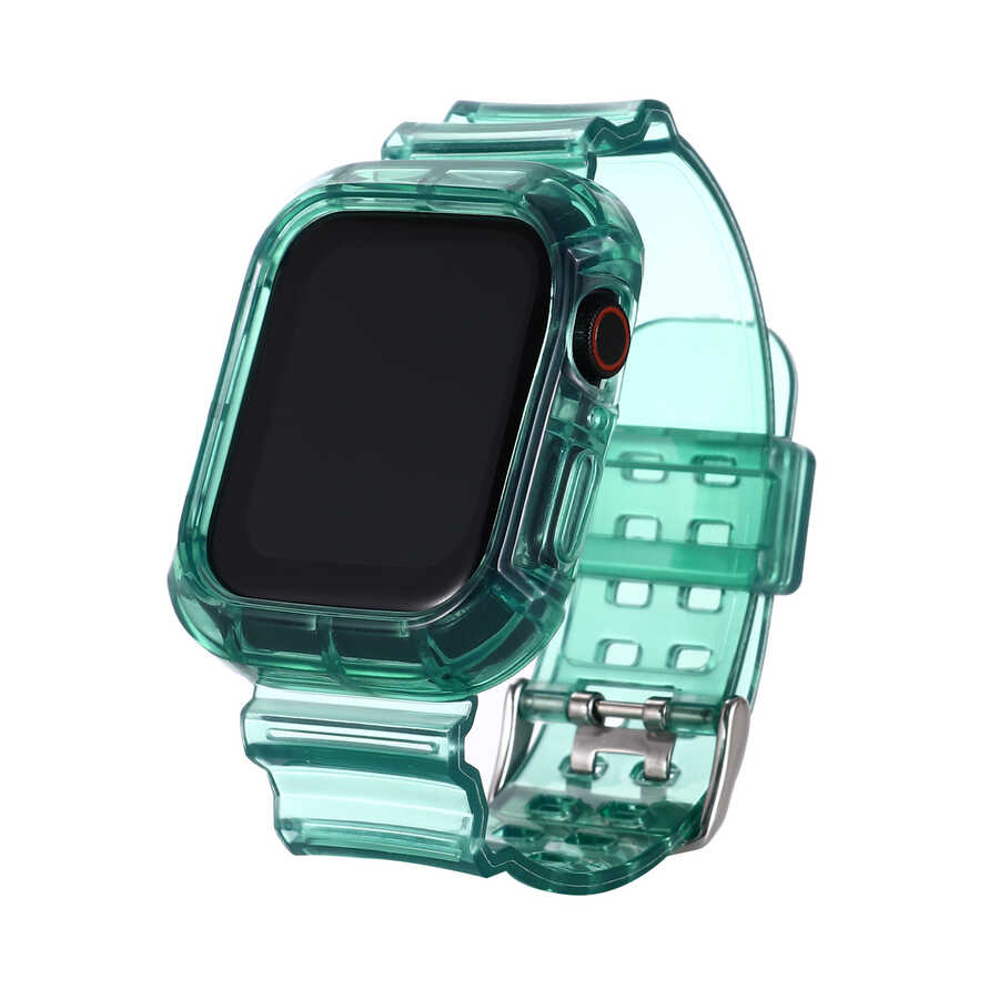 Apple Watch 44mm KRD-27 Silikon Kordon - Yeşil