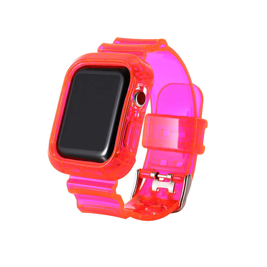 Apple Watch 44mm KRD-27 Silikon Kordon - Pembe