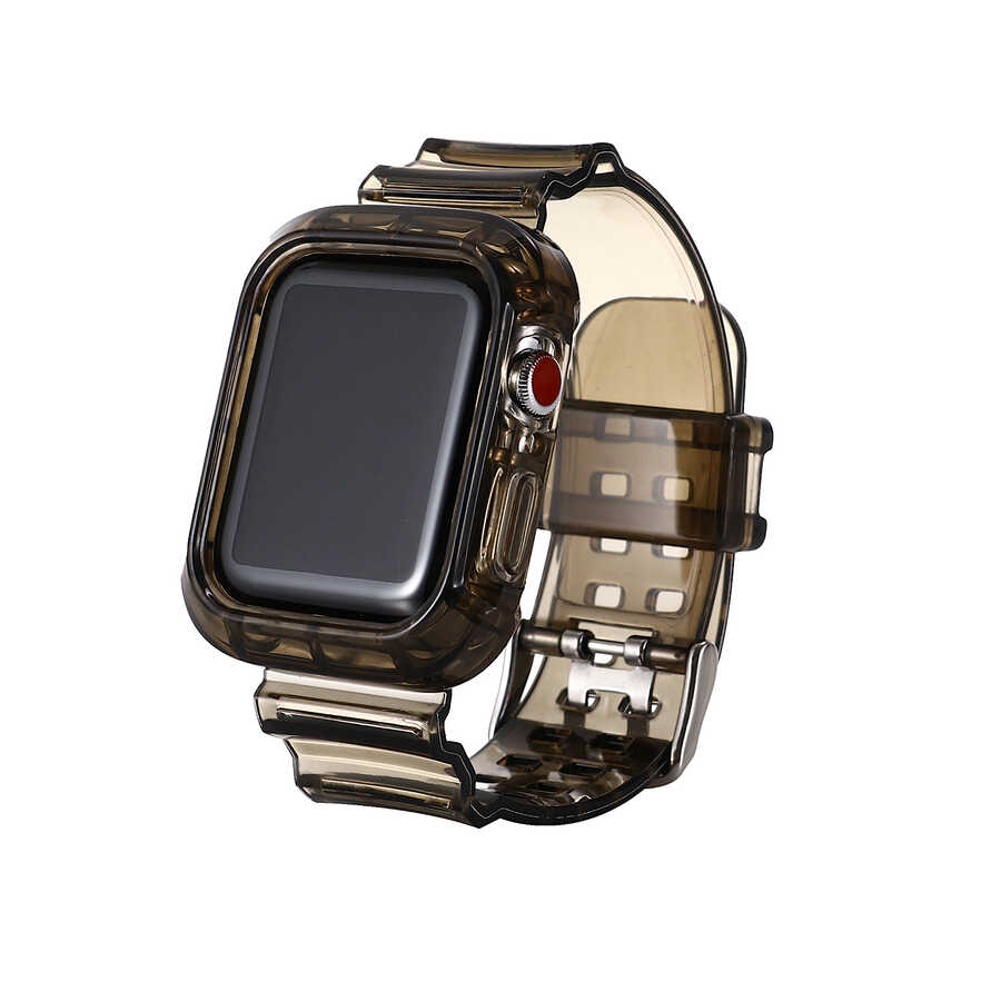 Apple Watch 44mm KRD-27 Silikon Kordon - Siyah