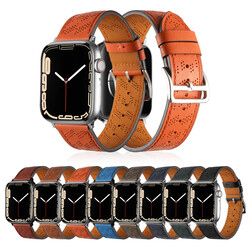 ​​​Apple Watch 44mm KRD-76 PU Deri Kordon Strap Kayış - Thumbnail