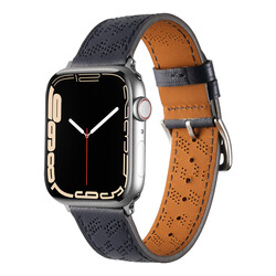 ​​​Apple Watch 44mm KRD-76 PU Deri Kordon Strap Kayış - Thumbnail