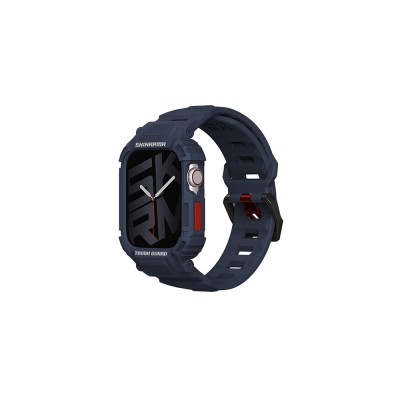 Apple Watch 44mm Skinarma Mecha 2in1 TPU Kasa Koruyucu + Silikon Kordon - 7