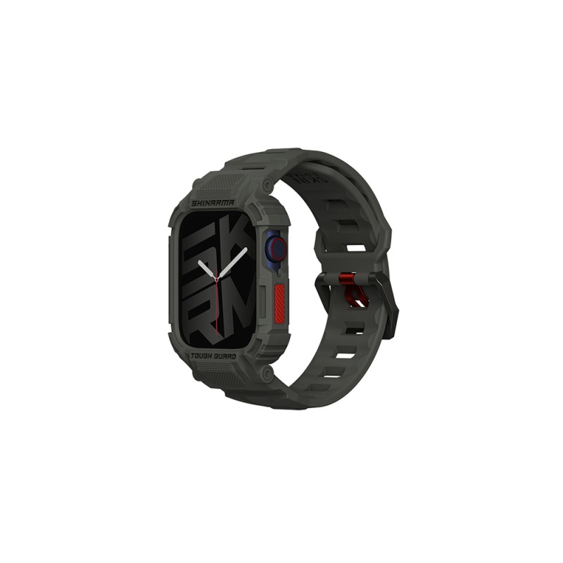 Apple Watch 44mm Skinarma Mecha 2in1 TPU Kasa Koruyucu + Silikon Kordon - 10