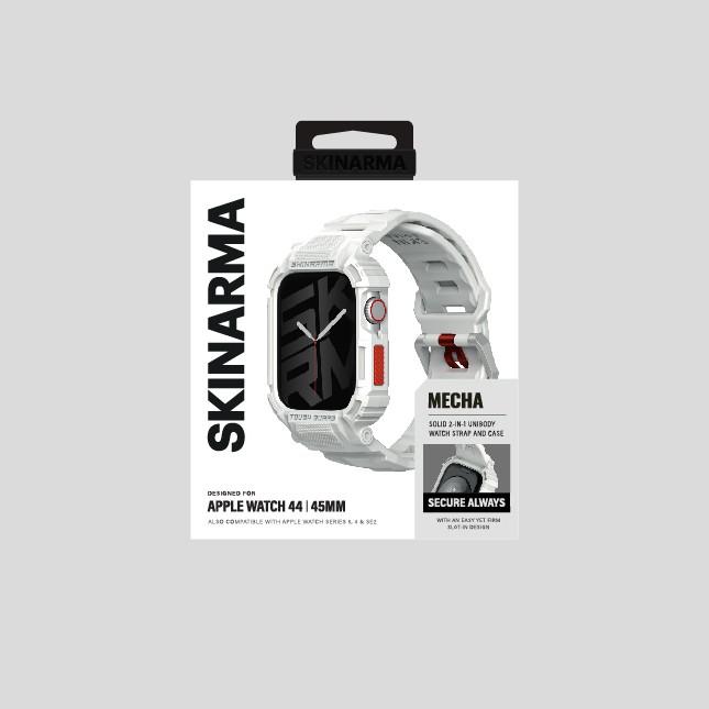 Apple Watch 44mm Skinarma Mecha 2in1 TPU Kasa Koruyucu + Silikon Kordon - 21